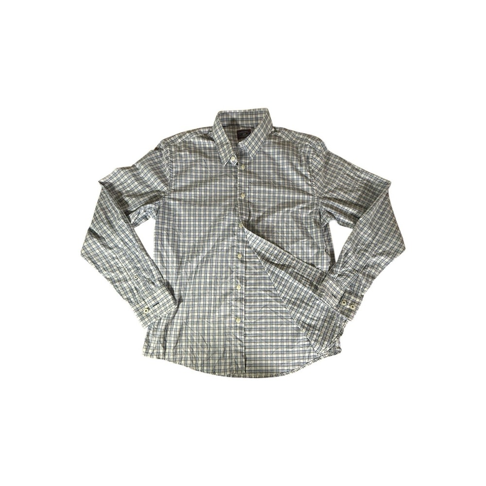 Untuckit Shirt Adult Large Blue Tartan Plaid Performance Stretch Slim Fit Mens